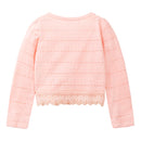 Little Girls Long Sleeve Bolero Shrug Lace Short Cardigan for Baby Girl Knitted Coat Thin Lace Solid Plain