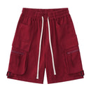 Cargo Shorts Streetwear Side Multi Zipper Pocket Baggy Track Shorts Men Loose Cotton Short Trousers