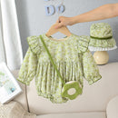 Autumn and Winter Children Jumpsuit Infant One-piece Kids Clothing Velvet Floral Baby Triangle Romper Baby Girl Clothes