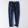 Men Dress Pants Summer New Casual Black Pants Men 100% Pure Linen Loose Solid Trousers Male