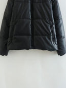 Winter women clothes leather cotton padded coat hoodies pocket coat female top