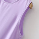 Tank Top For Women Clothing Pure Ice Silk Sleeveless Thin Curve Tee Summer