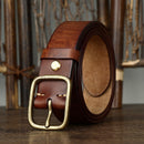 Genuine Leather Men Belt Fashion Copper Buckle Strap For Male Luxury Cummerbund