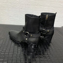 Handmade Luxury designer rivets men buckle strap wedge Boots knight high denim harness Boots