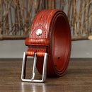 3.5CM Top Business Genuine Leather Belt Designer Men Belt Stripe Casual Luxury Stainless Steel Pin Buckle
