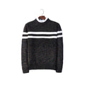 Men Vintage Knit Sweater Spring and Autumn Fashion Striped Patchwork Top Casual  Pullover Sweaters Men Clothing
