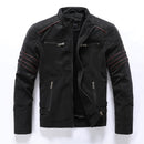 Winter Motorcycle Leather Jacket Men Vintage Fleece Warm Multi-pocket Leather Coat Male Zipper Autumn Outwear Jackets