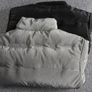 Embossed lettering trend hoodless stand collar down jacket men lightweight warm fitting short youth casual top