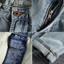 Spring and autumn cat beard jeans mens Khaki light blue youth small straight pants