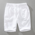 Summer Men Cotton Linen Shorts Solid Flexible Waist Simple Casual Loose Half Length Thin Popular Short Pants