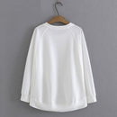 Sweatshirt Women Clothing LOOSE Solid Hoodies Casual Raglan Sleeves Asymmetrical Length Tops Autumn