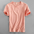 Summer Men Short Sleeve Simple Casual Loose Daily Solid All-Match Sportswear Breathable O-Neck Male T-Shirts