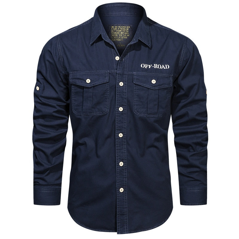 Military Hiking Shirts Men Spring Autumn Casual  Long Sleeve Social Army Uniform Shirts