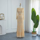 Said Luxury Beading Tassel Dubai Evening Dresses Women Long Sleeve Prom Formal Gowns for Wedding Party Guest