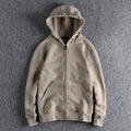 Plush and thickened Hooded Sweater men autumn and winter pure casual youth cardigan coat outerwear