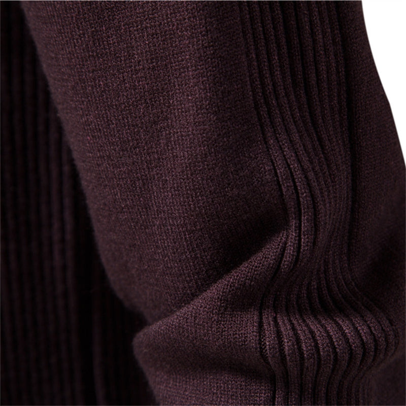 Men Sweater Casual Solid Color Warm Sweater Men Winter Slim Mens Sweaters