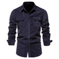 Corduroy Men Shirts Spring Summer Slim Fit Clothing Long Sleeve Casual Shirts For Male