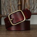 Genuine Leather Men Belt Fashion Copper Buckle Strap For Male Luxury Cummerbund