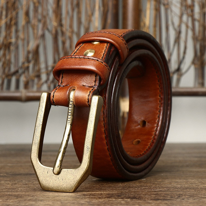 3.8CM Thick Real Genuine Leather Strap Male Belt Men Luxury Designer Belts For Jeans Pin Buckle Ceinture