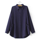 Women Clothing Loose Fit Solid Tops Casual Asymmetrical Length Rayon Blouses Autumn
