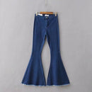 Spring and winter high waist flare bottoms denim slim jeans female full length pants female