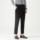 Winter Autumn Men Basic Style Corduroy Pants Solid Simple Business Casual Loose Straight Khaki Trousers Male