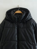 Winter women clothes leather cotton padded coat hoodies pocket coat female top