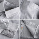 Twill Cotton Cargo Shirt For Men America Style Simple Casual Loose Overalls Blouse Pocket Long Sleeve Vintage Versatile Male Top