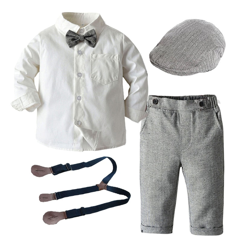 Kid Boys Formal Party Outfits Clothes Set Wedding Birthday Toddler Boy Gentleman Handsome Children Elegant Suit