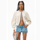 Women Crystal Front Wool Short Rhinestone Cardigan High Quality Knitted Top Shines Winter Sweater Clothing