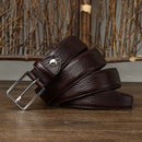3.5CM Top Business Genuine Leather Belt Designer Men Belt Stripe Casual Luxury Stainless Steel Pin Buckle