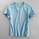 Summer Men Short Sleeve Simple Casual Loose Daily Solid All-Match Sportswear Breathable O-Neck Male T-Shirts