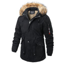 Men Hooded Parkas Coat Winter Men Casual Warm Thicken Fur Collar Jacket detachable hat Fleece Male Outerwear Overcoat
