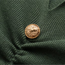 Sweater Woman Clothing Slim Fit High Stretch Jumper Solid Color V-Neck Fold Button Long Sleeve Pullover Autumn