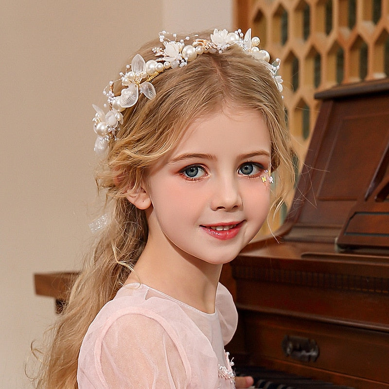 Children Hair Accessories Baby Girls Princess Headband for Bridesmaid Dress Infants Performance Costume Headwear