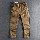 Casual pants men simple work clothes trend youth fit small straight trouser