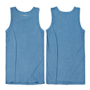 Retro Indigo Vest Men Handmade Plant Blue Dyeing Tank Tops O-Neck Sleeveless Tees Casual Streetwear