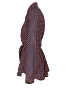 Women Orange Striped Casual Blouse Lapel Long Sleeve Loose Fit Shirt Tide Spring Autumn