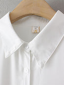White Shirt For Women Solid Tops Brief Long Sleeve Double Layer Chiffon Loose Blouses Autumn