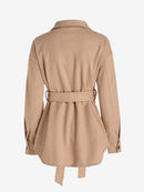 Belted Wool Blend Button Up Coat Autumn and Winter Wool Jacket Women Clothing Long Elegant Female Outerwear