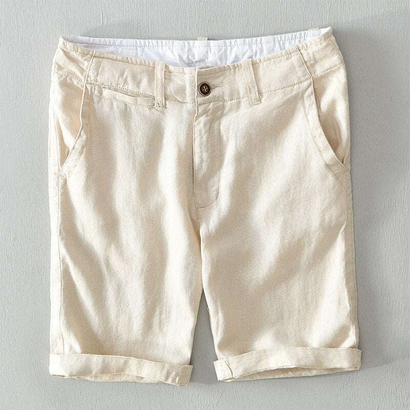 Linen Shorts Men Summer Loose Beach Holiday Shorts Man Casual Shorts