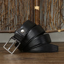 3.5CM Top Business Genuine Leather Belt Designer Men Belt Stripe Casual Luxury Stainless Steel Pin Buckle