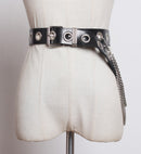Black Metal Buckle Chain Wide Belt Personality Women Tide All-match Spring Autumn