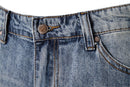 Cotton Straight Leg Short Jeans Men Casual Solid Color Hole Blue Denim Shorts Men New Summer Quality Mens Jeans Pants