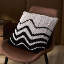 Decoration Cushion 45x45cm Handmade Pillow Geometric Black Ivory Knit Stipe Woven Home Pillow Square Including Inner filler