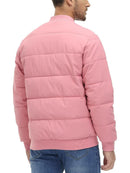 Winter Quilted Lined Bomber Jackets Mens Puffer Jackets Full Zip Casual Warm Coats Zipper Pockets Hiking Outwear Tops