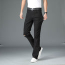Men Four Seasons Mid-waist Micro-Flare Ripped Jeans High Quality Black Casual Pants