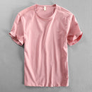 Summer Men Short Sleeve Simple Casual Loose Daily Solid All-Match Sportswear Breathable O-Neck Male T-Shirts