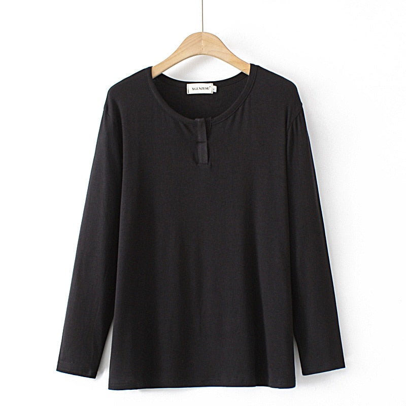 Autumn Women Basics Sweater Slim Fit High Strecth Knitted Cotton Pullover Solid Color O-Neck Long Sleeve Knitwear