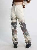 Trousers For Women High Waist Loose Patchwork Zipper Button Temperament Wide Leg Pants Female